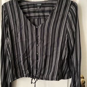 Ana striped cropped blouse